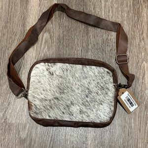 Leather and Cow Hide Speckled Bum Bag